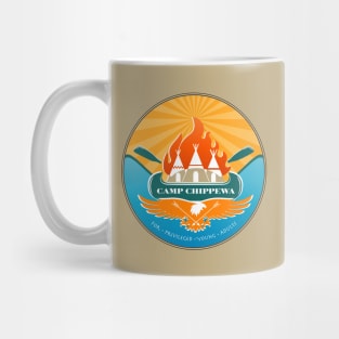 Camp Chippewa Wednesday Addams Inspired Eagle and Canoe Fan Logo Mug